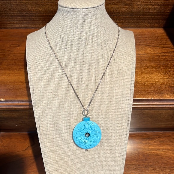 🇮🇹 Italian turquoise coloured pendant on Italian Sterling Silver 925 chain - Picture 5 of 12